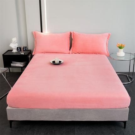 锦罗绣 2024新款230克纯色牛奶绒单床笠 玉色