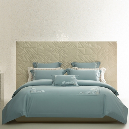 91家纺网 家纺一手货源 找家纺 （总）2025新款长绒棉磨毛高端绣花四件套-叶语