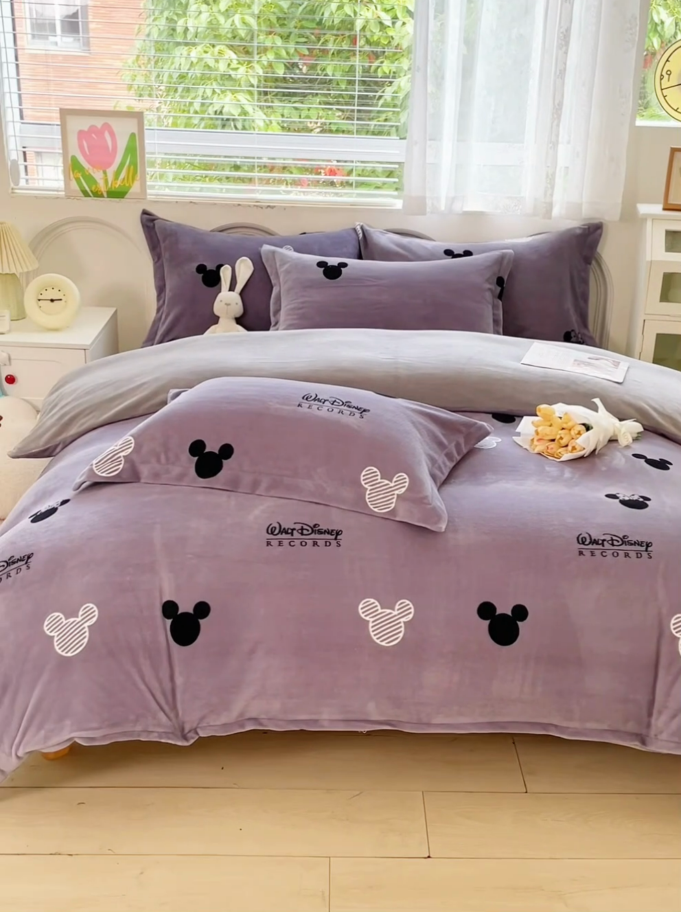 91家纺网 家纺一手货源 找家纺 锦罗绣 2024新款A类高克重牛奶绒印花四件套 经典米奇