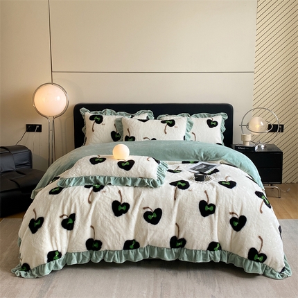 91家纺网 家纺一手货源 找家纺 （总）2024新款AB版兔毛绒韩版四件套