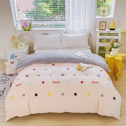锦罗绣 2024新款A类高克重牛奶绒印花单被套 波点