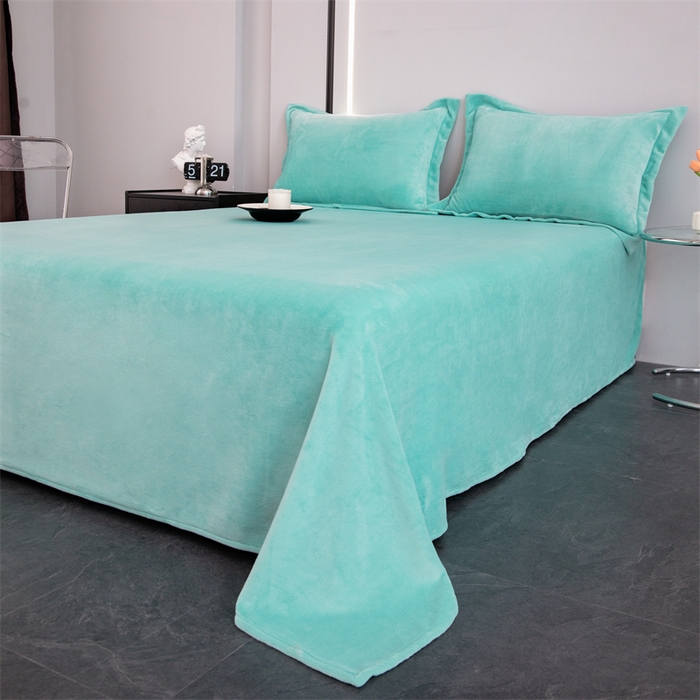 91家纺网 家纺一手货源 找家纺 锦罗绣 2024新款230克纯色牛奶绒单床单 绿色-