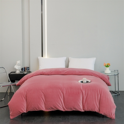 91家纺网 家纺一手货源 找家纺 锦罗绣 2024新款230克纯色牛奶绒单被套 豆沙-