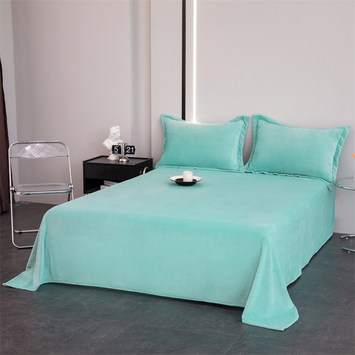 91家纺网 家纺一手货源 找家纺 锦罗绣 2024新款230克纯色牛奶绒单床单 绿色-