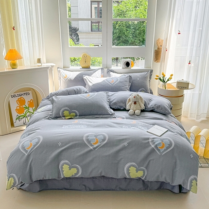 91家纺网 家纺一手货源 找家纺 （总）韩后家纺 2025新款全棉AB版磨毛印花四件套