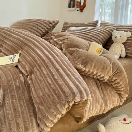 91家纺网 家纺一手货源 找家纺 （总）川悦生活 2024新款牛奶绒兔绒四件套-随风生活