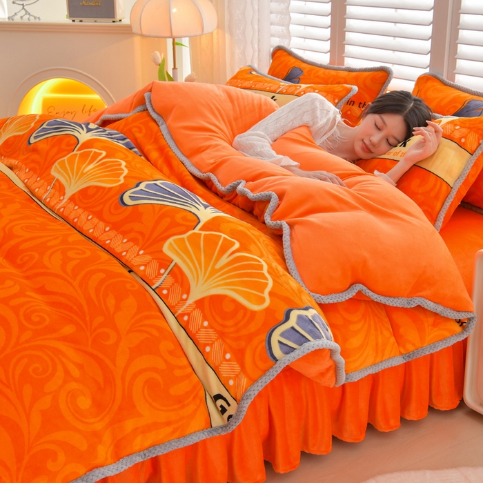 91家纺网 家纺一手货源 找家纺 绒耀 2025新款高克重牛奶绒四件套保暖四件套直播爆款电商爆款 多金