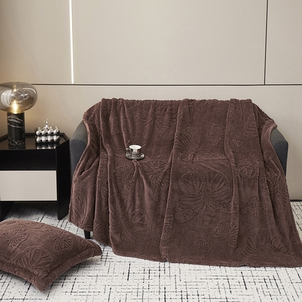 91家纺网 家纺一手货源 找家纺 （总）2025新款加厚高克重塔芙蓉提花毛毯-蝴蝶系列