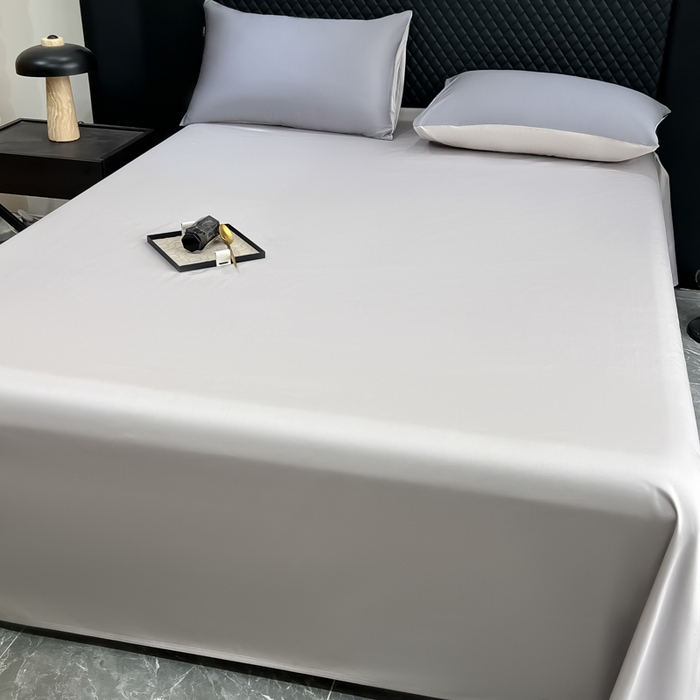 91家纺网 家纺一手货源 找家纺 家居1号家纺 2024新款50双股新疆长绒棉纯色四件套单品系列-单床单 床单共享-高级灰+太空灰