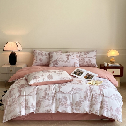 91家纺网 家纺一手货源 找家纺 （总）雅居纺家纺 2024新款全棉印花磨毛四件套