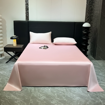 91家纺网 家纺一手货源 找家纺 家居1号家纺 2024新款50双股新疆长绒棉纯色四件套单品系列-单床单 床单共享-桃粉+粉