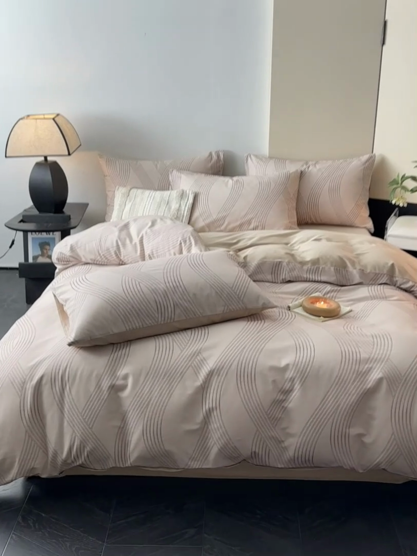 91家纺网 家纺一手货源 找家纺 雅居纺家纺 2024新款全棉印花磨毛四件套 卡米拉