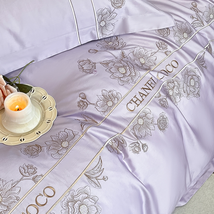 91家纺网 家纺一手货源 找家纺 理想家家纺 2024新款13372全棉刺绣四件套系列-花季 紫