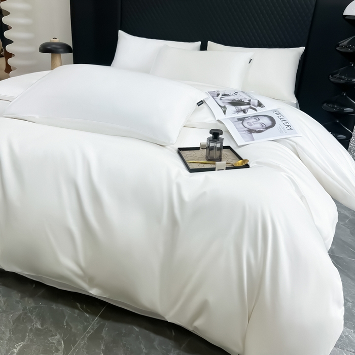 91家纺网 家纺一手货源 找家纺 家居1号家纺 2024新款50双股新疆长绒棉纯色四件套单品系列-四件套 纯享-象牙白