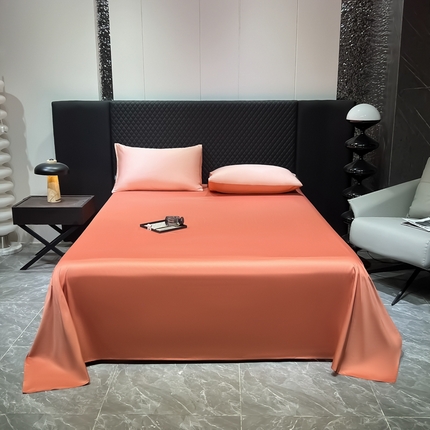 家居1号家纺 2024新款50双股新疆长绒棉纯色四件套单品系列-单床单 床单共享-夏恋