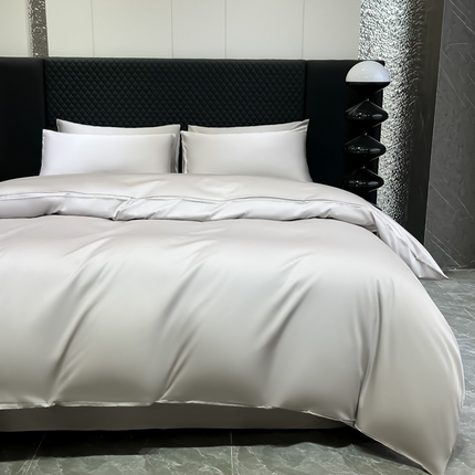 91家纺网 家纺一手货源 找家纺 家居1号家纺 2024新款50双股新疆长绒棉纯色四件套单品系列-四件套 纯享-太空灰