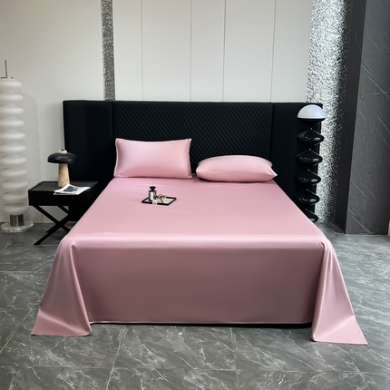 91家纺网 家纺一手货源 找家纺 家居1号家纺 2024新款50双股新疆长绒棉纯色四件套单品系列-单床单 床单纯享-豆沙