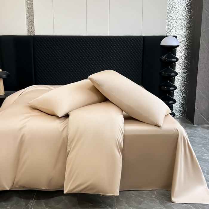 91家纺网 家纺一手货源 找家纺 家居1号家纺 2024新款50双股新疆长绒棉纯色四件套单品系列-单被套 纯享-香槟