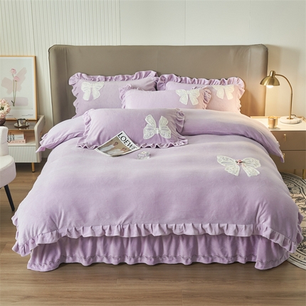 91家纺网 家纺一手货源 找家纺 （总）2024新款A类幸福约定牛奶绒四件套