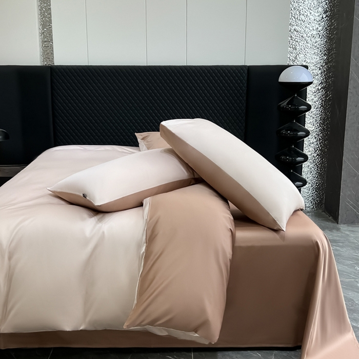 91家纺网 家纺一手货源 找家纺 家居1号家纺 2024新款50双股新疆长绒棉纯色四件套单品系列-单床单 床单共享-巧克力