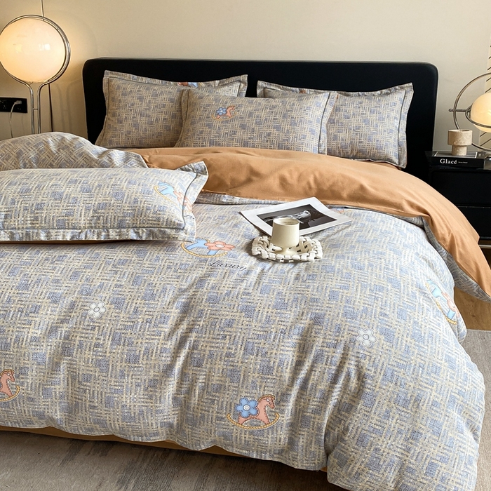 91家纺网 家纺一手货源 找家纺 莱通家纺 2024秋冬新款超柔喷气加厚磨毛四件套 芙拉