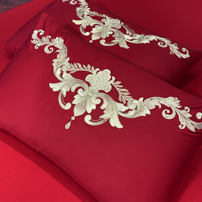 91家纺网 家纺一手货源 找家纺 用心 2024新款亲肤加厚磨毛新中式婚庆四件套多件套 相爱