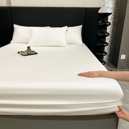 家居1号家纺 2024新款50双股新疆长绒棉纯色四件套单品系列-单床笠 床笠-纯雅-象牙白