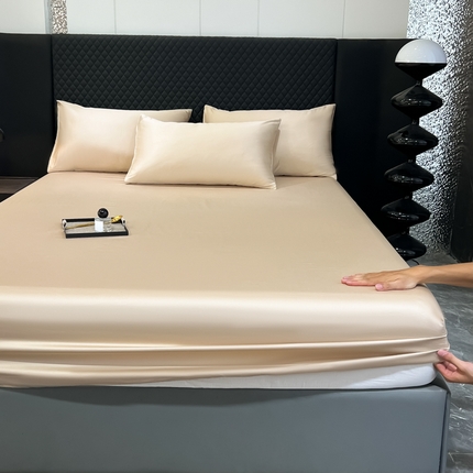 91家纺网 家纺一手货源 找家纺 家居1号家纺 2024新款50双股新疆长绒棉纯色四件套单品系列-单床笠 床笠-纯雅-香槟色