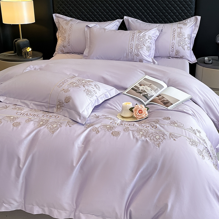 91家纺网 家纺一手货源 找家纺 理想家家纺 2024新款13372全棉刺绣四件套系列-花季 紫