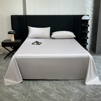 91家纺网 家纺一手货源 找家纺 家居1号家纺 2024新款50双股新疆长绒棉纯色四件套单品系列-单床单 床单纯享-太空灰