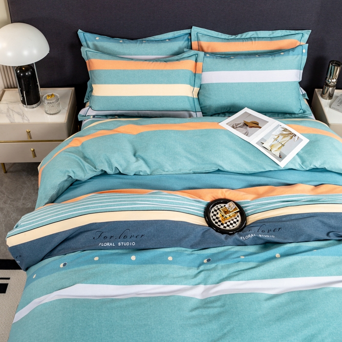 91家纺网 家纺一手货源 找家纺 威布斯家居 2024新款AA版全棉加厚磨毛四件套 酷派-绿