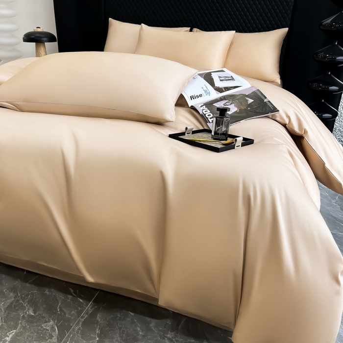 91家纺网 家纺一手货源 找家纺 家居1号家纺 2024新款50双股新疆长绒棉纯色四件套单品系列-单被套 纯享-香槟