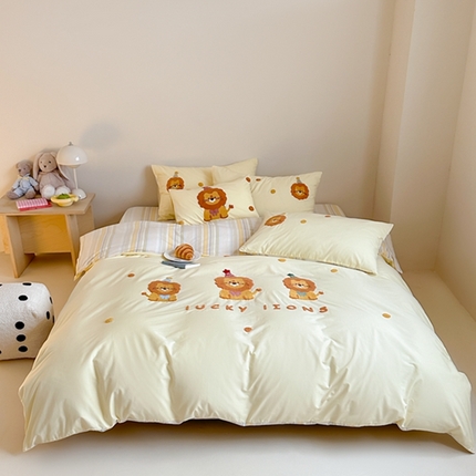 91家纺网 家纺一手货源 找家纺 （总）紫桐 2025新款全棉水洗棉卡通毛巾绣四件套（控价220/260）