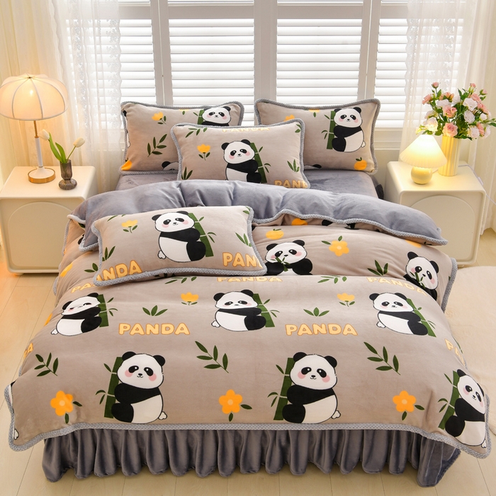 91家纺网 家纺一手货源 找家纺 绒耀 2025新款高克重牛奶绒四件套保暖四件套直播爆款电商爆款 胖嘟嘟 