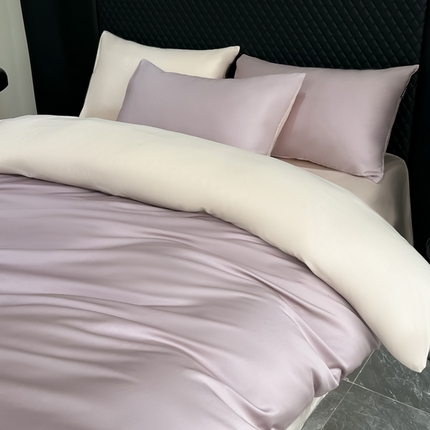 91家纺网 家纺一手货源 找家纺 家居1号家纺 2024新款50双股新疆长绒棉纯色四件套单品系列-单被套 共享-紫金+玫瑰金