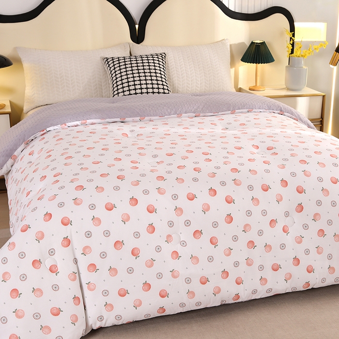 91家纺网 家纺一手货源 找家纺 暖阁 2025新款A类水洗棉豆豆被冬被春秋被被子被芯 幸运果