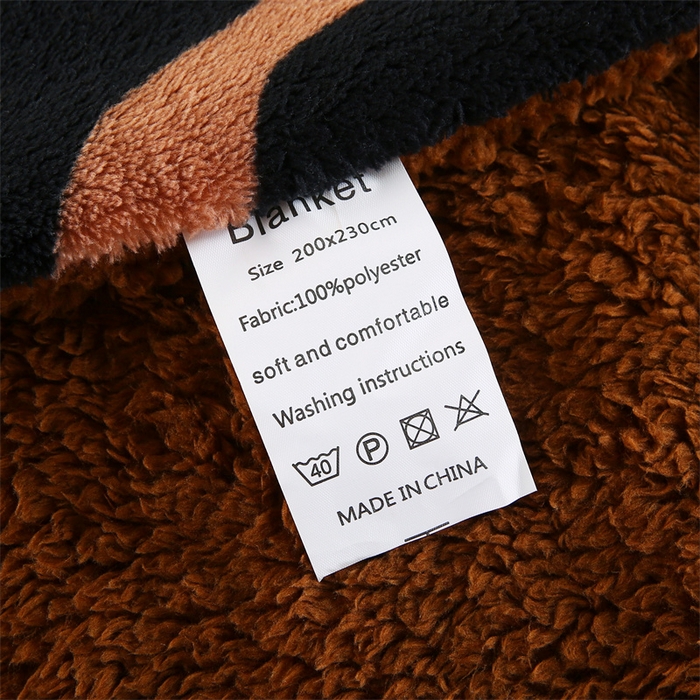 91家纺网 家纺一手货源 找家纺 巴木赫 2024新款熊猫绒配同色羊羔绒毛毯 黑茶同色羊羔绒