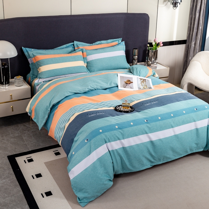 91家纺网 家纺一手货源 找家纺 威布斯家居 2024新款AA版全棉加厚磨毛四件套 酷派-绿