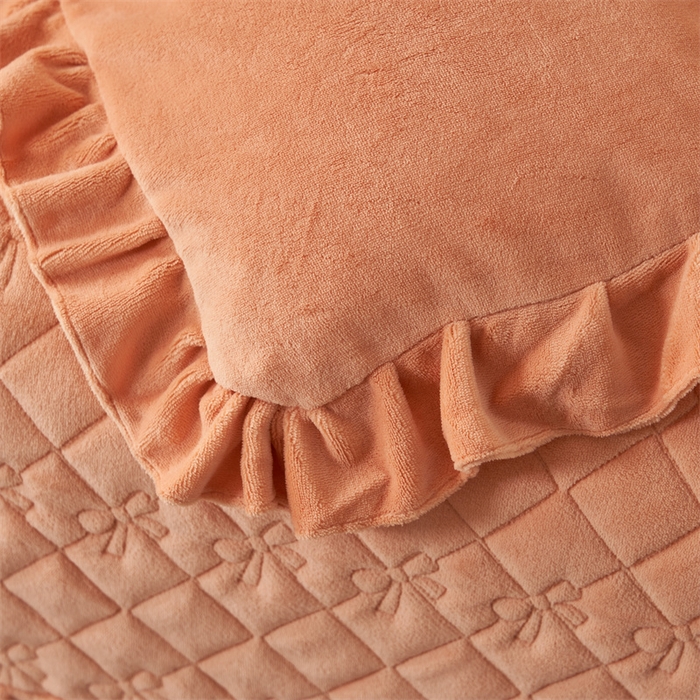 91家纺网 家纺一手货源 找家纺 2024新款A类幸福约定牛奶绒四件套 桔色