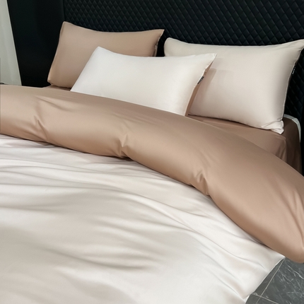 91家纺网 家纺一手货源 找家纺 家居1号家纺 2024新款50双股新疆长绒棉纯色四件套单品系列-单被套 共享-巧克力