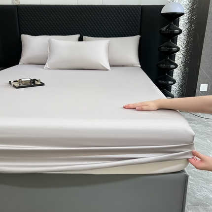 91家纺网 家纺一手货源 找家纺 家居1号家纺 2024新款50双股新疆长绒棉纯色四件套单品系列-单床笠 床笠-纯雅-太空灰