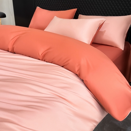 家居1号家纺 2024新款50双股新疆长绒棉纯色四件套单品系列-单被套 共享-夏恋
