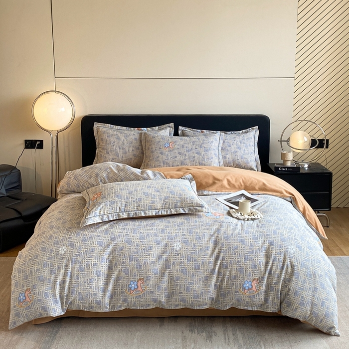 91家纺网 家纺一手货源 找家纺 莱通家纺 2024秋冬新款超柔喷气加厚磨毛四件套 芙拉