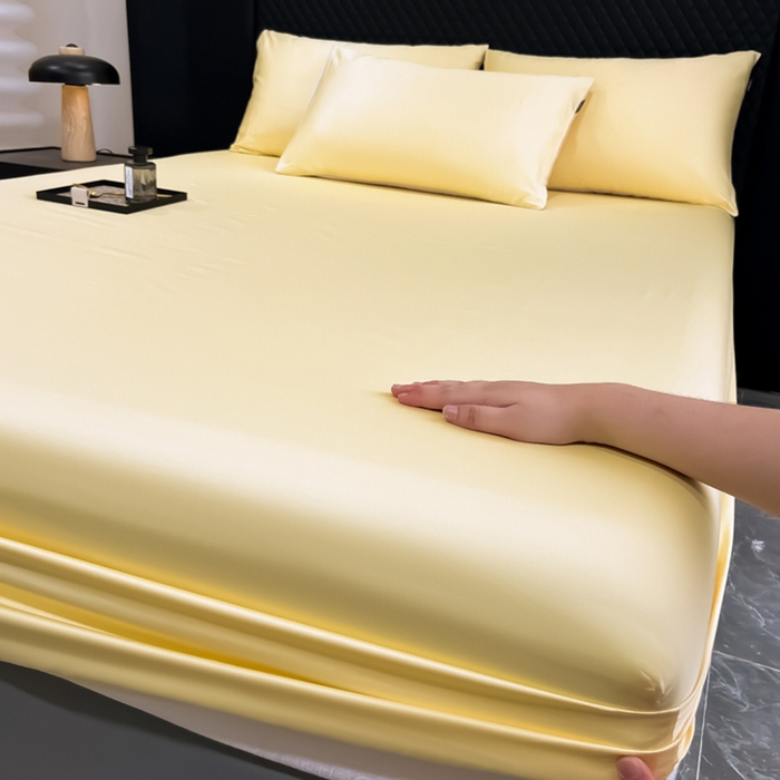 91家纺网 家纺一手货源 找家纺 家居1号家纺 2024新款50双股新疆长绒棉纯色四件套单品系列-单床笠 床笠-纯雅-金黄