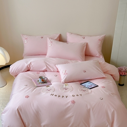 91家纺网 家纺一手货源 找家纺 （总）紫桐 2025新款全棉水洗棉卡通毛巾绣四件套（控价220/260）