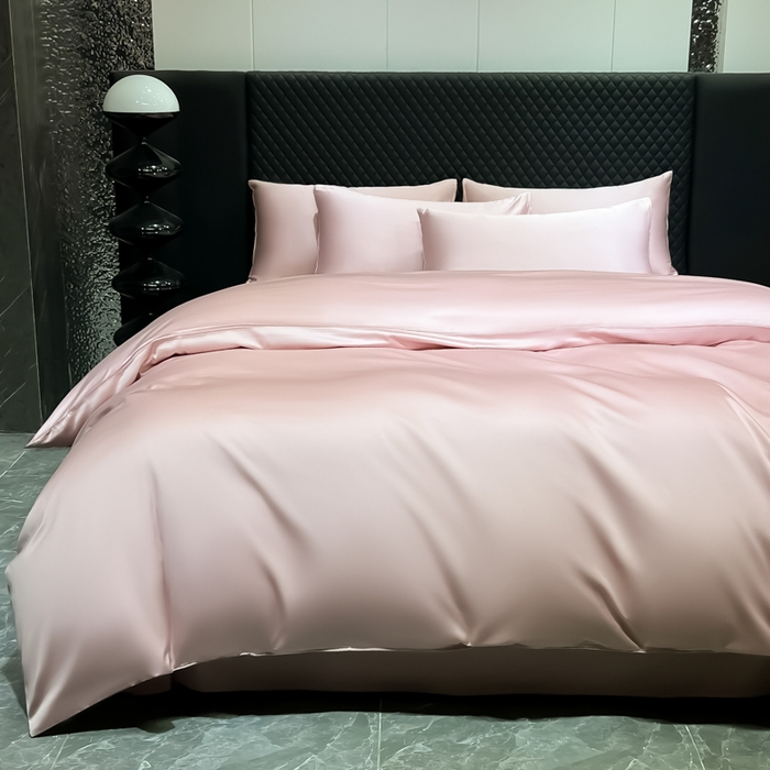 91家纺网 家纺一手货源 找家纺 家居1号家纺 2024新款50双股新疆长绒棉纯色四件套单品系列-四件套 纯享-粉