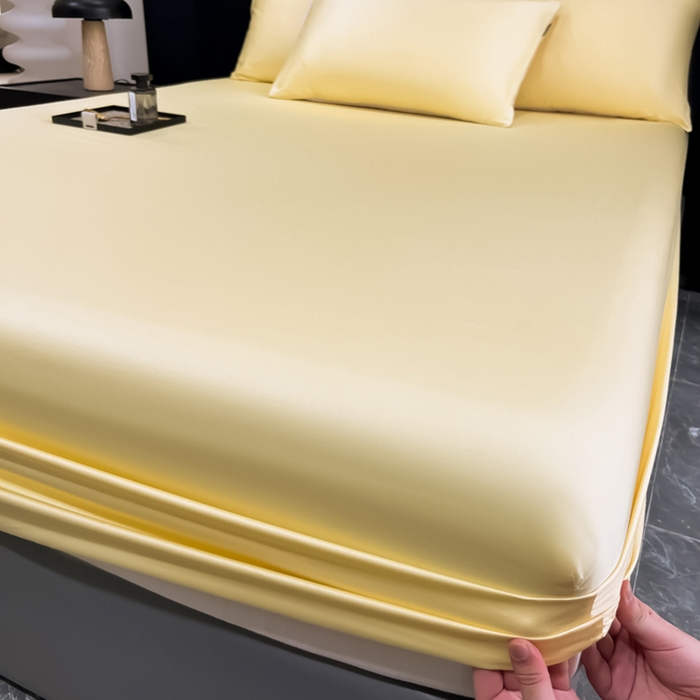 91家纺网 家纺一手货源 找家纺 家居1号家纺 2024新款50双股新疆长绒棉纯色四件套单品系列-单床笠 床笠-纯雅-金黄