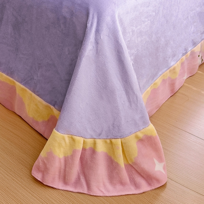 91家纺网 家纺一手货源 找家纺 找底底家纺 2024新款牛奶绒印花四件套 彩虹