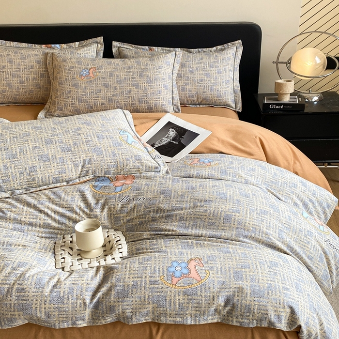 91家纺网 家纺一手货源 找家纺 莱通家纺 2024秋冬新款超柔喷气加厚磨毛四件套 芙拉