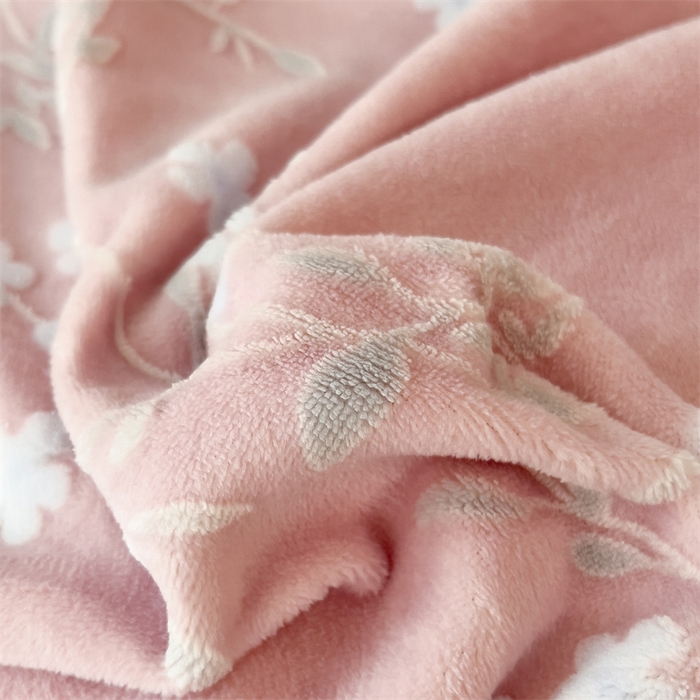 91家纺网 家纺一手货源 找家纺 2024新品A类牛奶绒韩版雕花四件套 梨花海棠-豆沙